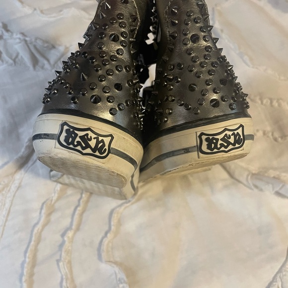 Ash high tops embellished gunmetal gray tennis shoe-Size 8 - Picture 3 of 7